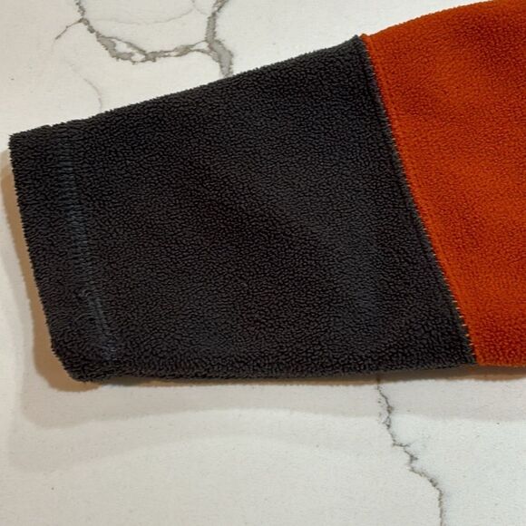 The Children's Place Boys Orange Grey Pullover Fleece Stripe Sweatshirt Toddler - Picture 5 of 8